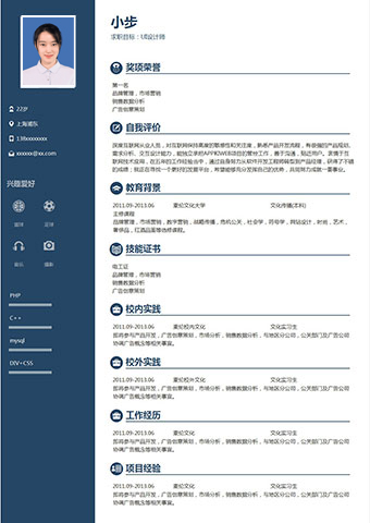 产品运营在线简历模板缩略图
